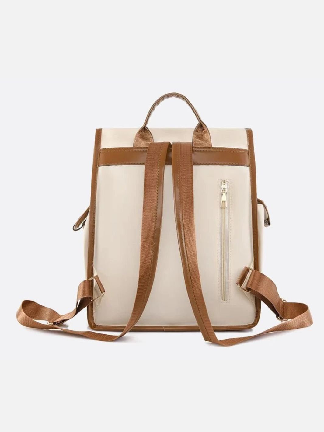 Mochila de lona y piel.